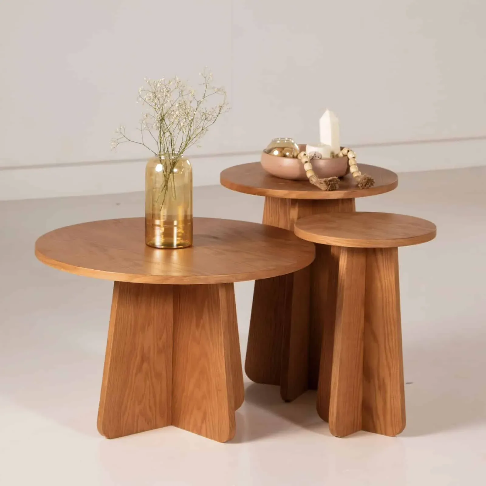 Picture of Su Oak Round Coffee Tables