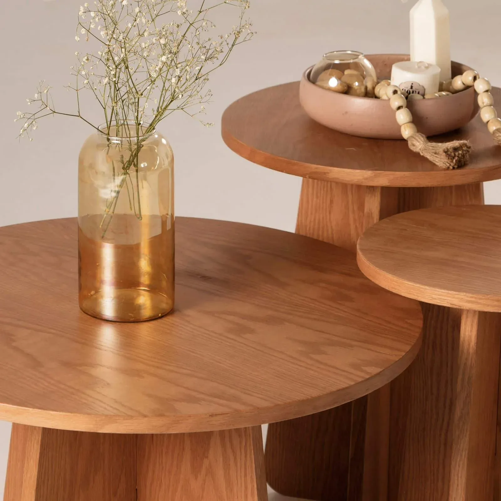 Picture of Su Oak Round Coffee Tables