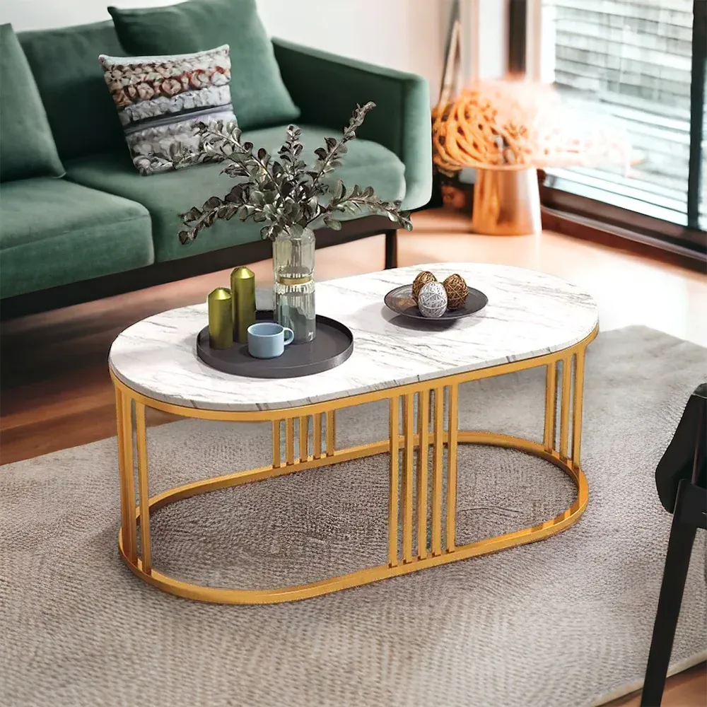 Picture of SL-005 Modern stainless steel table with marble