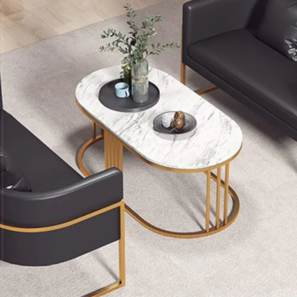 Picture of SL-005 Modern stainless steel table with marble