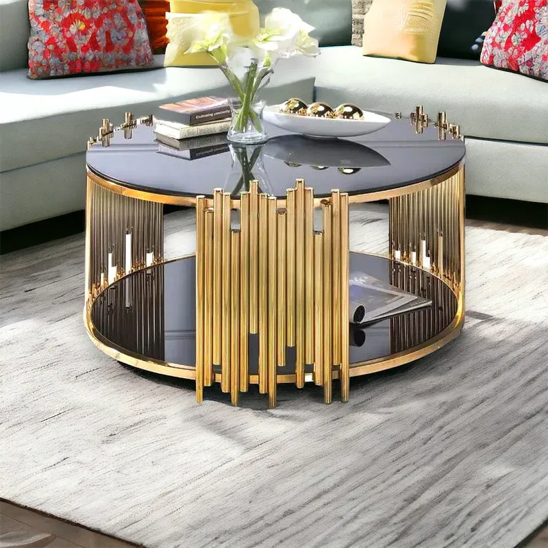 Picture of SL-006 Stainless steel table with electrostatic paint and glass