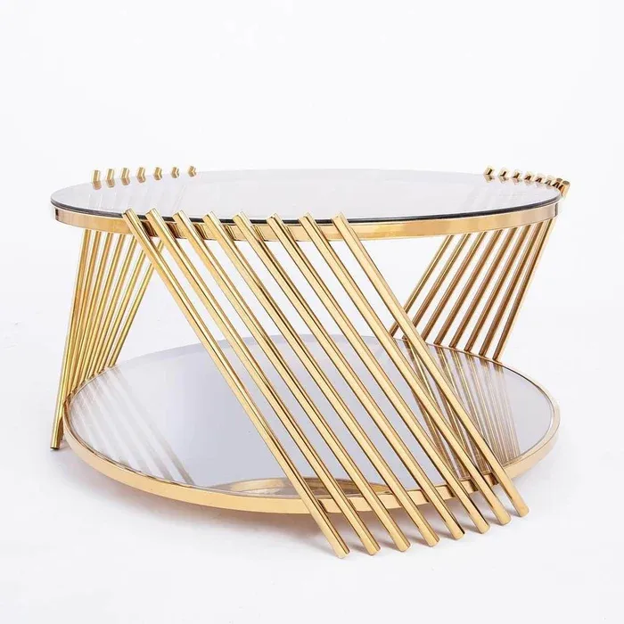 Picture of SL-0013 Stainless steel table with electrostatic paint and glass