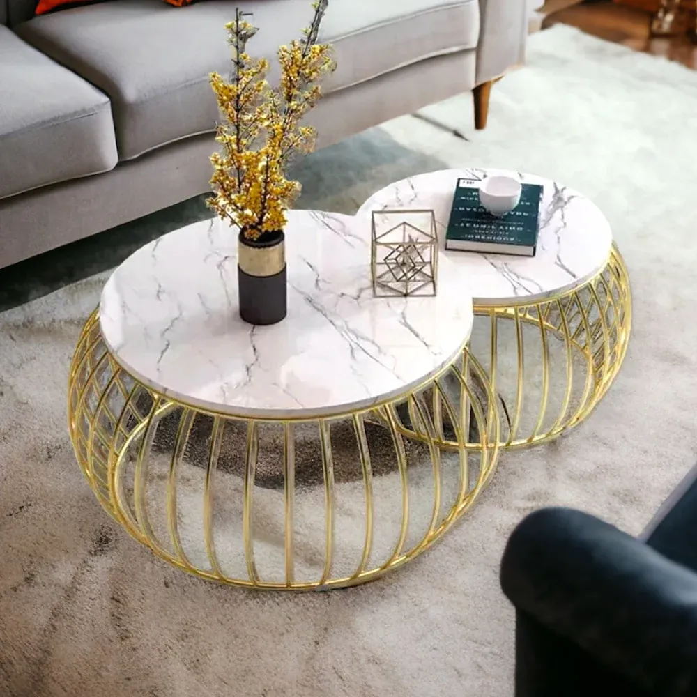 Picture of SL-0014 Stainless steel table with electrostatic paint and Marble