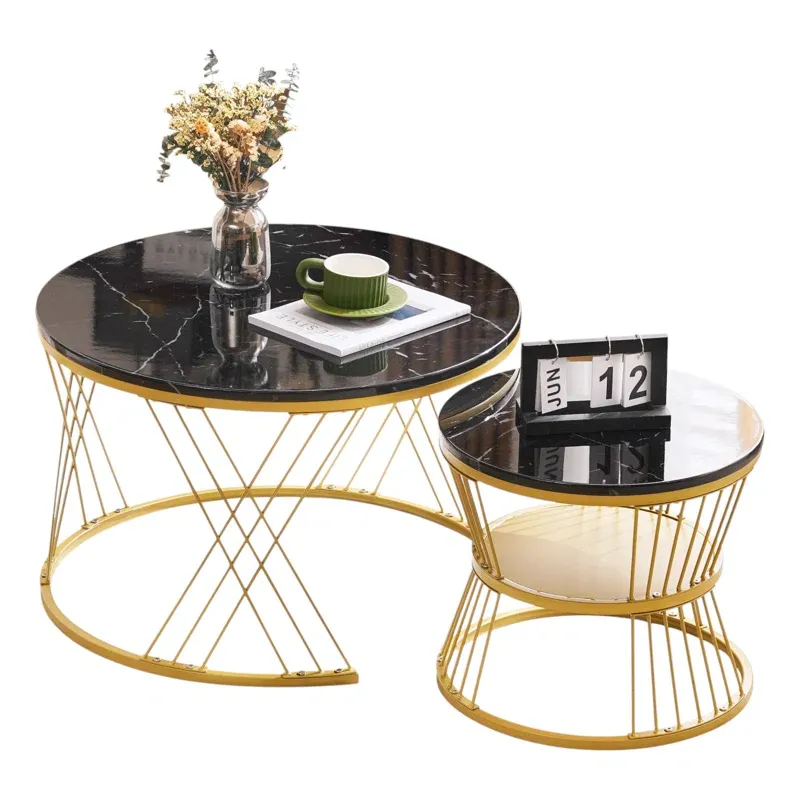 Picture of SL-0015 stainless steel table with electrostatic paint and Marble