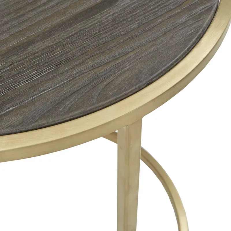 Picture of SL-0016 stainless steel table with electrostatic paint and Wood