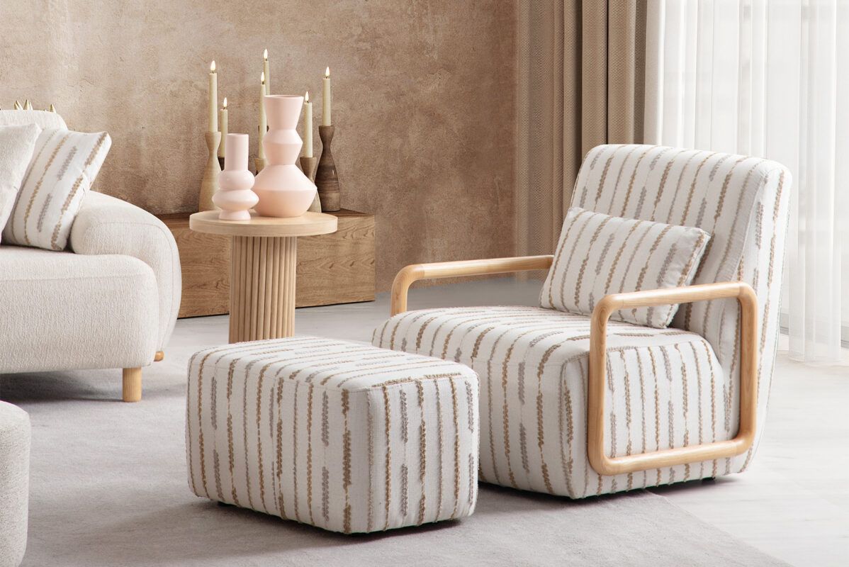 Picture of FSSS001 Beech wood living room set - 3 pieces