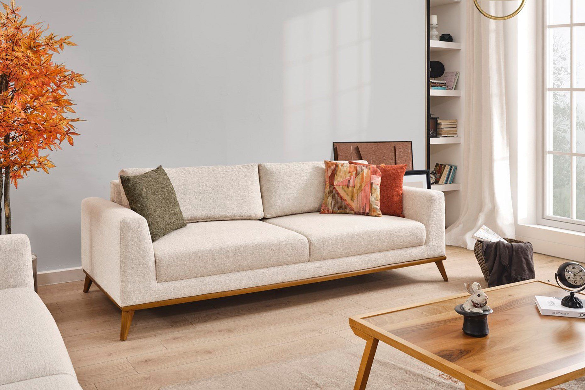 Picture of FSSS003 Beech wood living room set - 3 pieces
