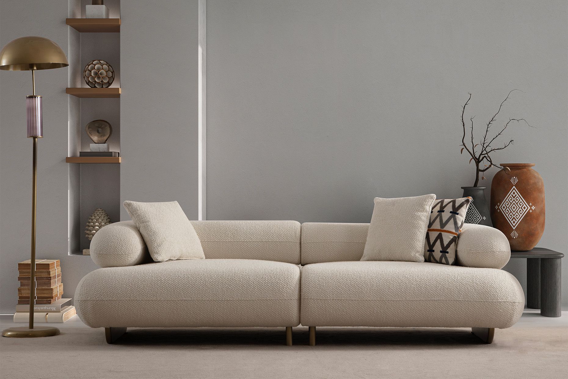 Picture of FSSS004 Beech wood living room set - 3 pieces