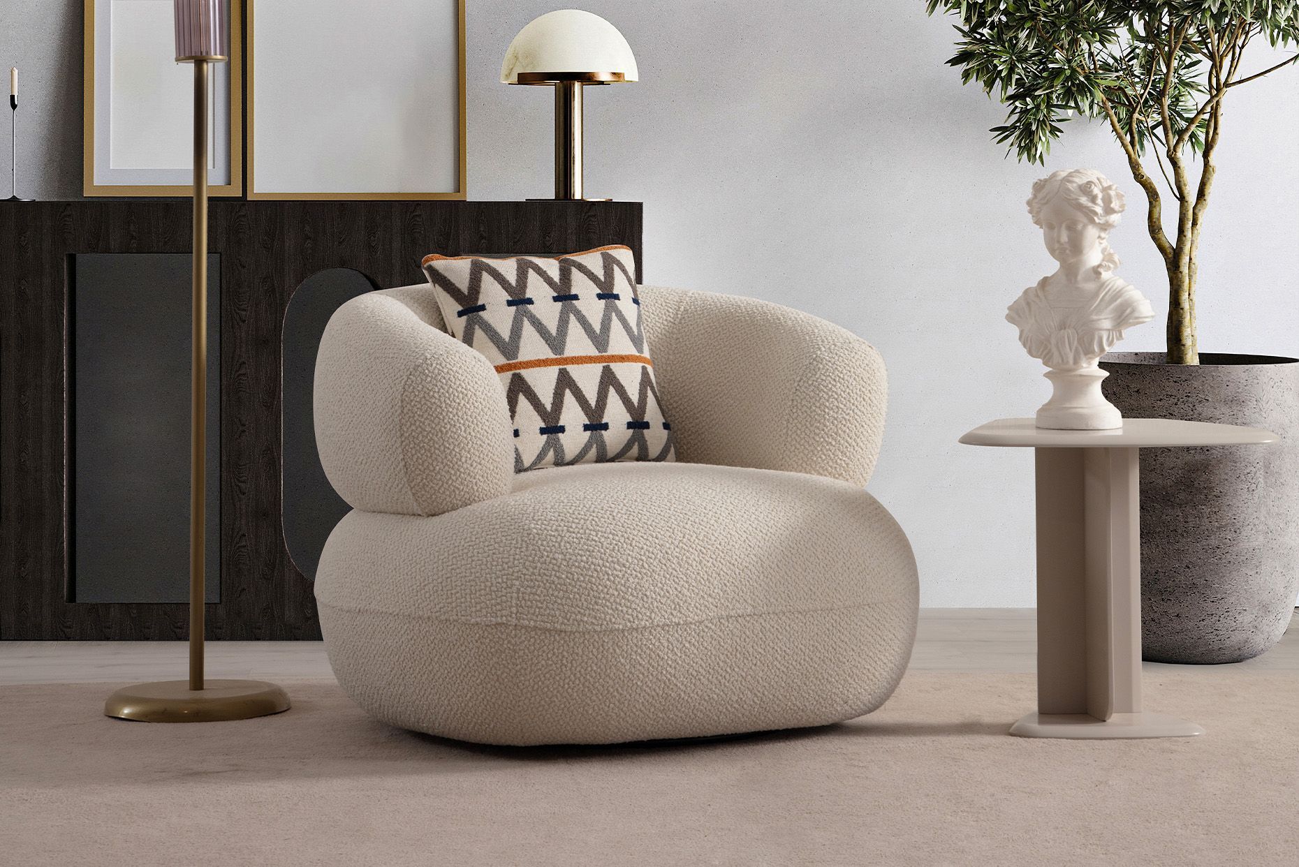 Picture of FSSS004 Beech wood living room set - 3 pieces