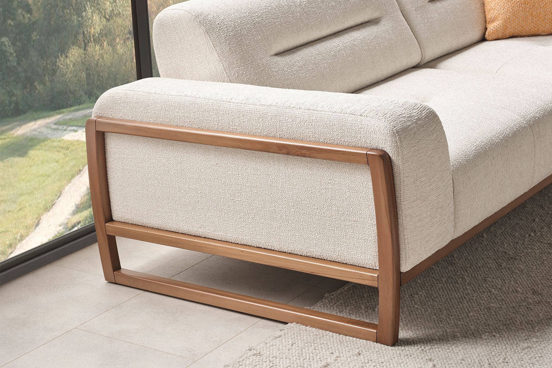 Picture of FSSS005 Beech wood living room set - 3 pieces