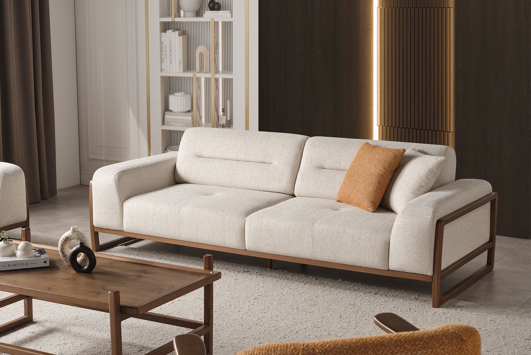 Picture of FSSS005 Beech wood living room set - 3 pieces