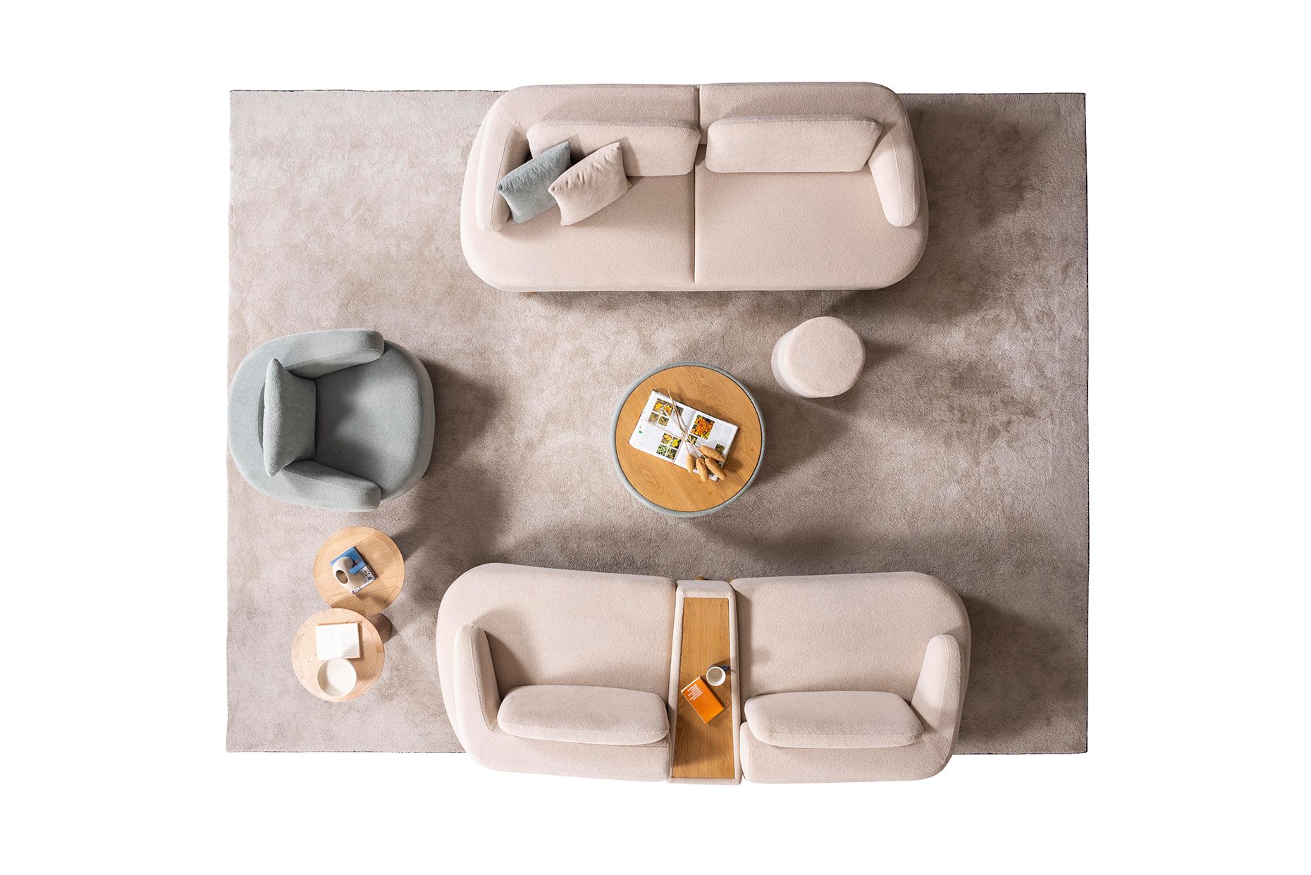 Picture of FSSS006 Beech wood living room set - 3 pieces