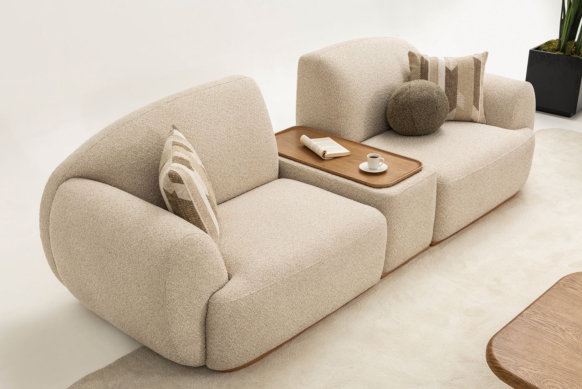 Picture of FSSS007 Beech wood living room set - 3 pieces