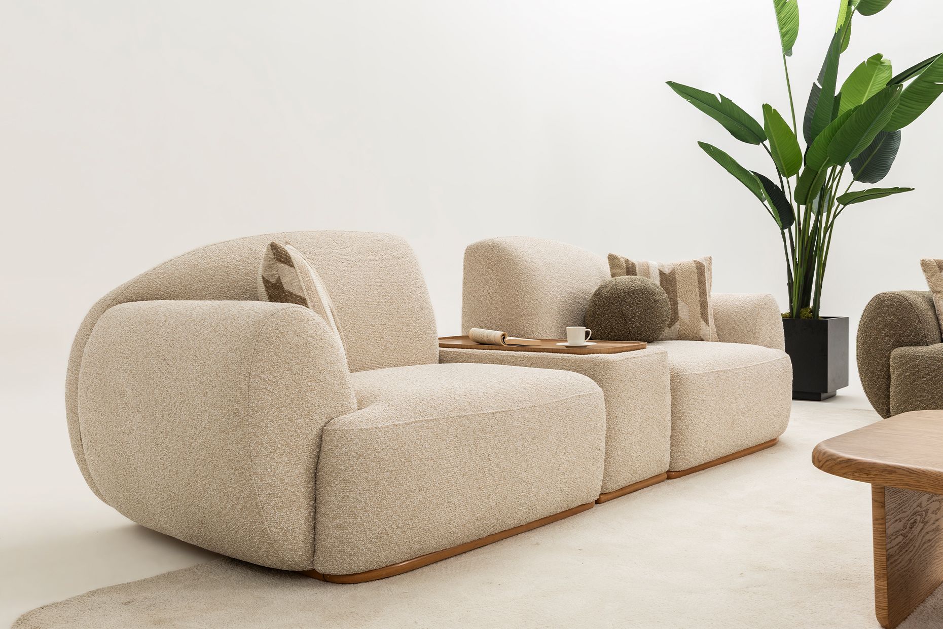 Picture of FSSS007 Beech wood living room set - 3 pieces