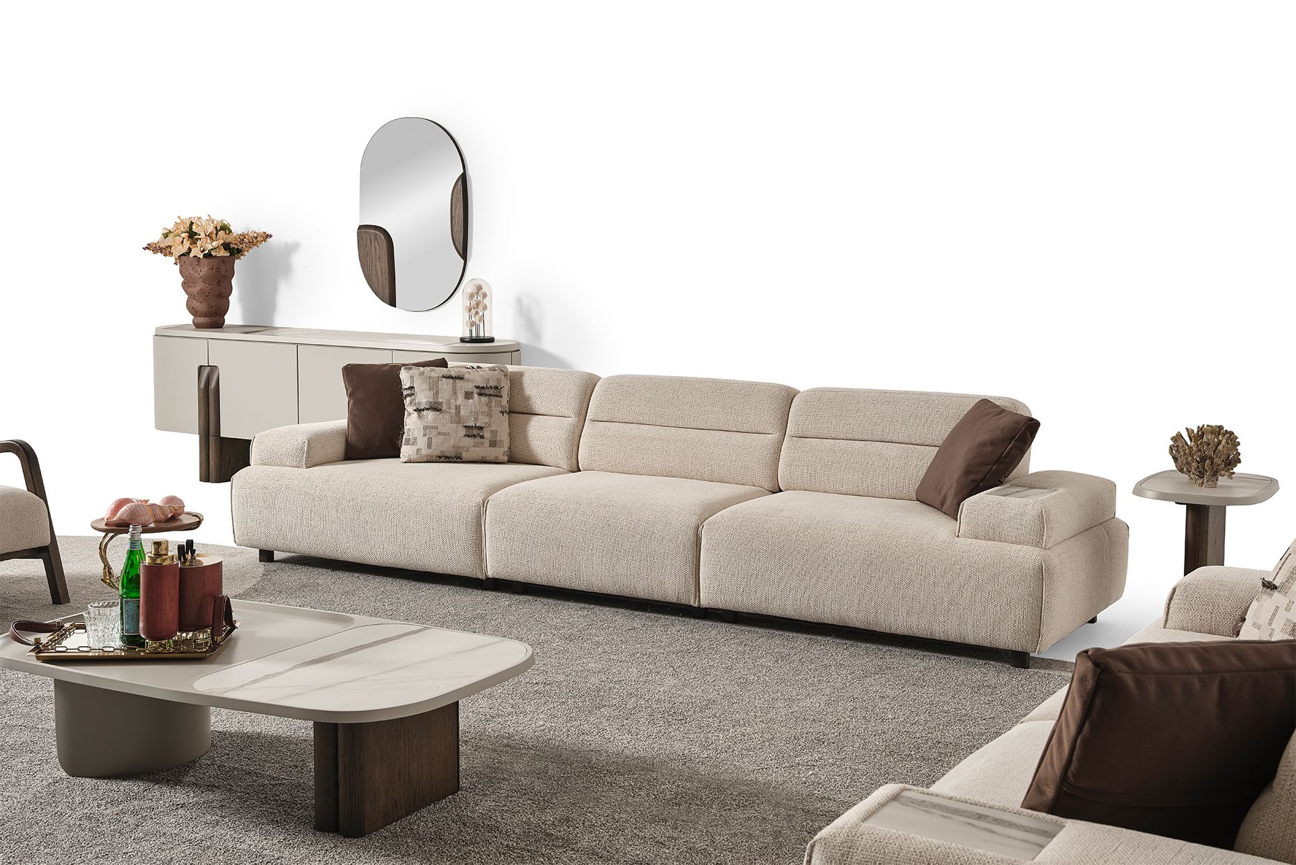 Picture of FSSS0010 Beech wood living room set - 3 pieces