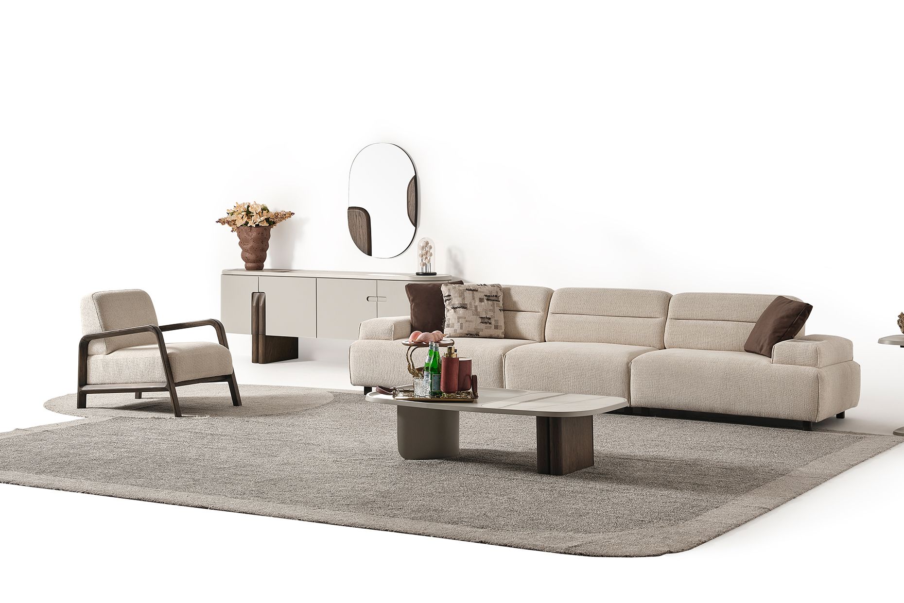 Picture of FSSS0010 Beech wood living room set - 3 pieces