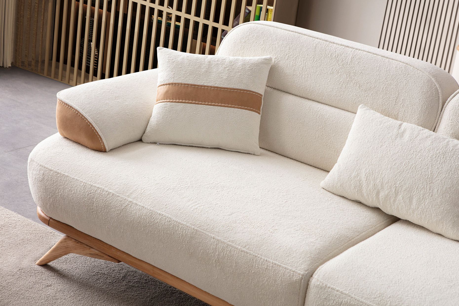 Picture of FSSS009 Beech wood living room set - 3 pieces