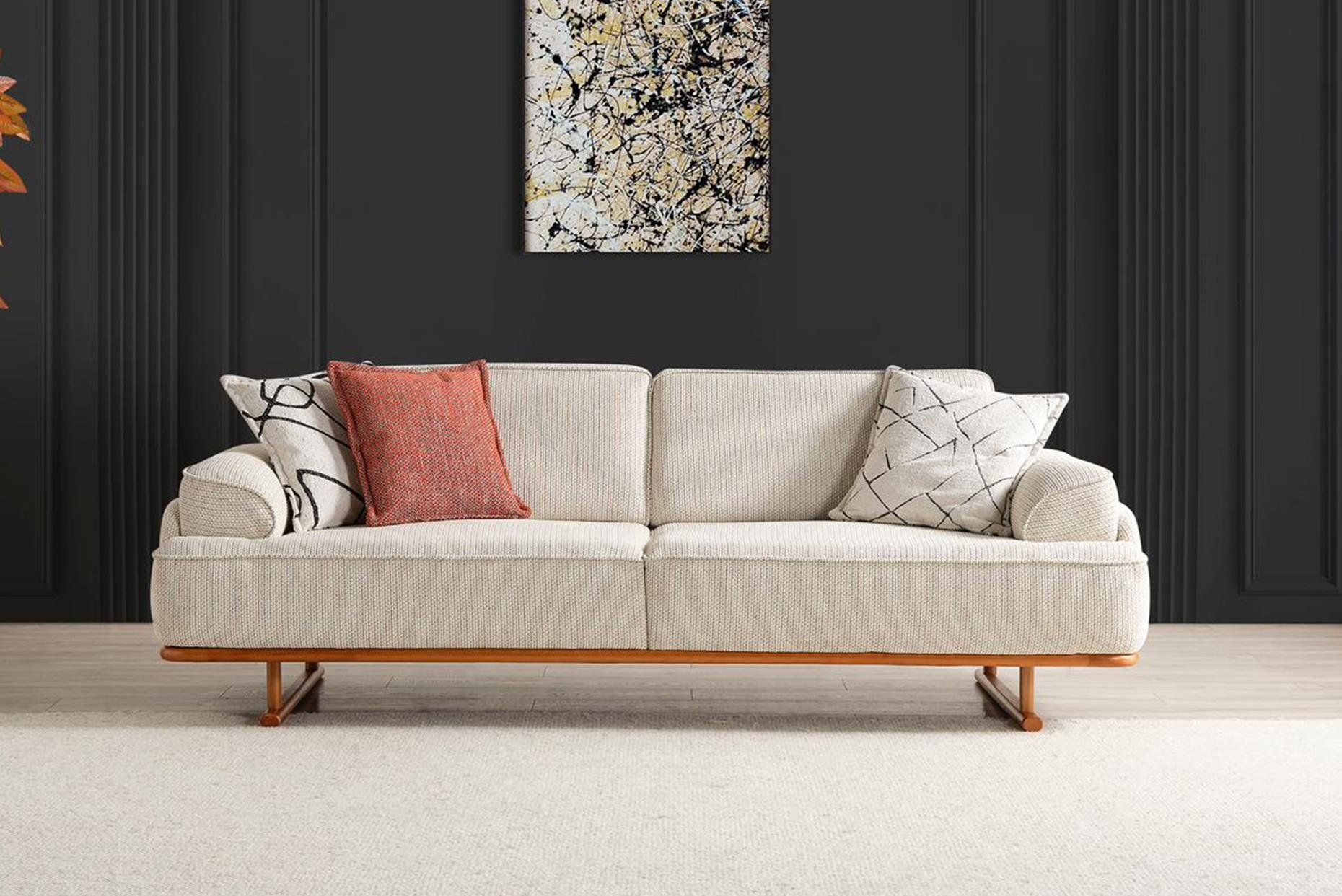 Picture of FSSS008 Beech wood living room set - 3 pieces