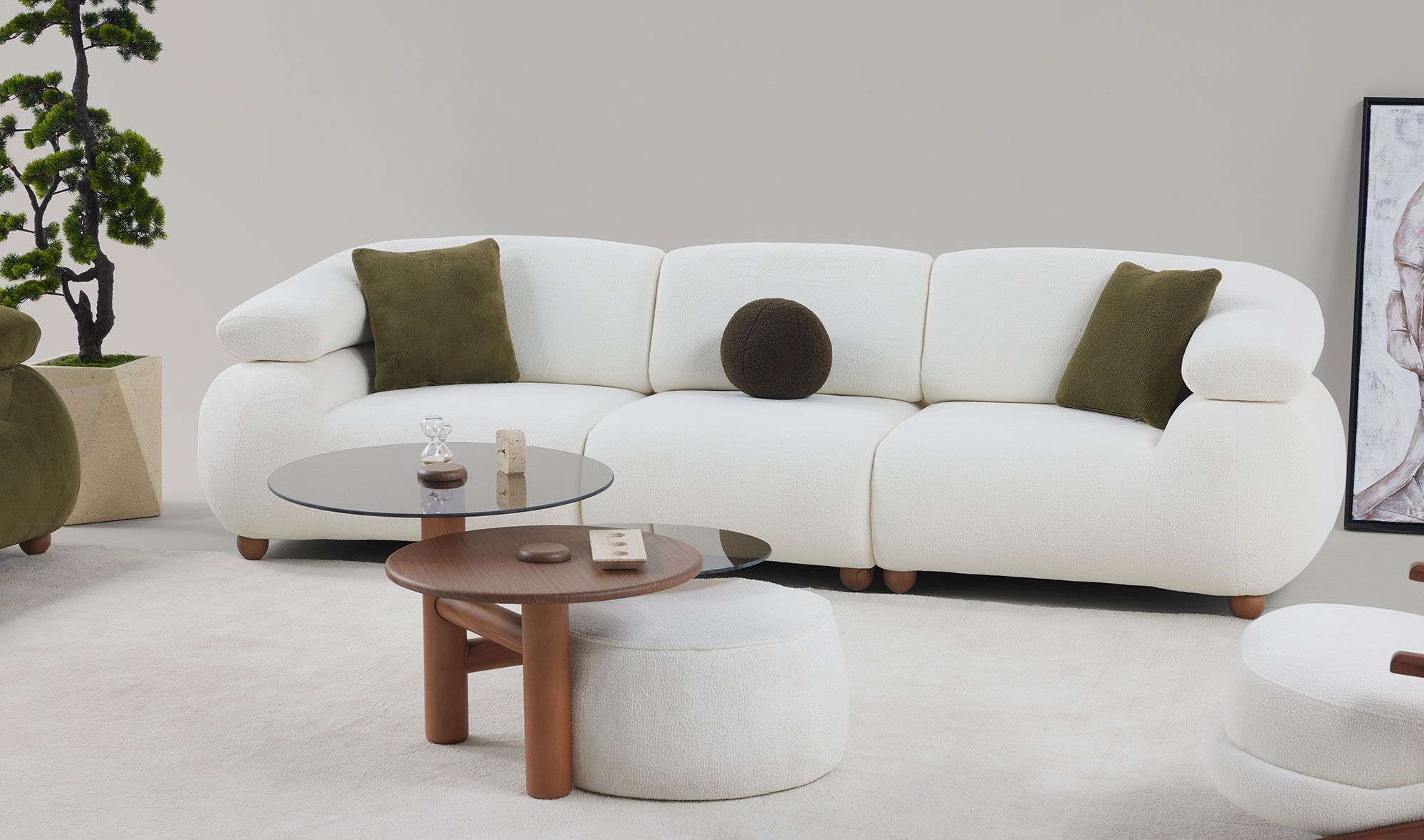Picture of FSSS0011 Beech wood living room set - 3 pieces