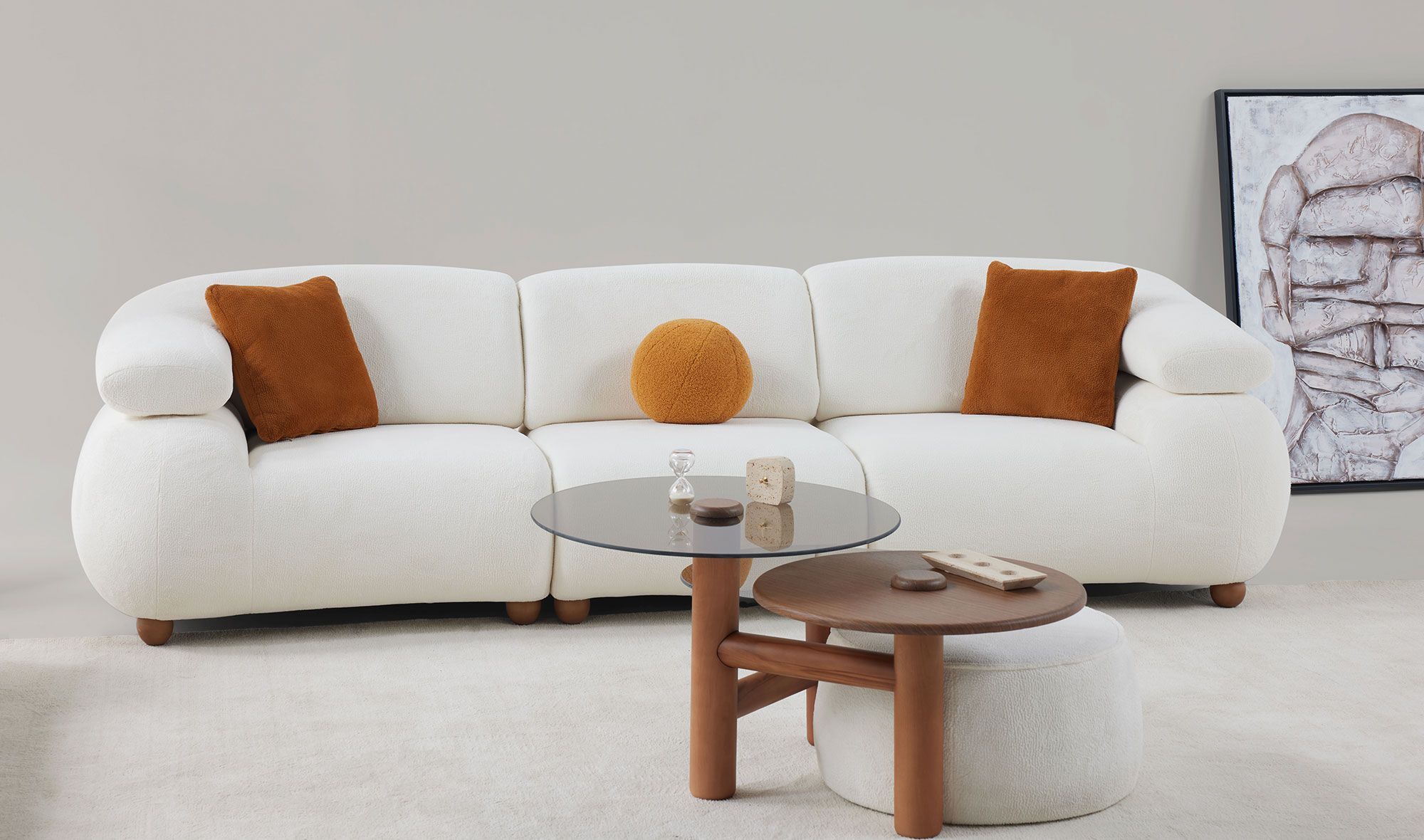 Picture of FSSS0011 Beech wood living room set - 3 pieces