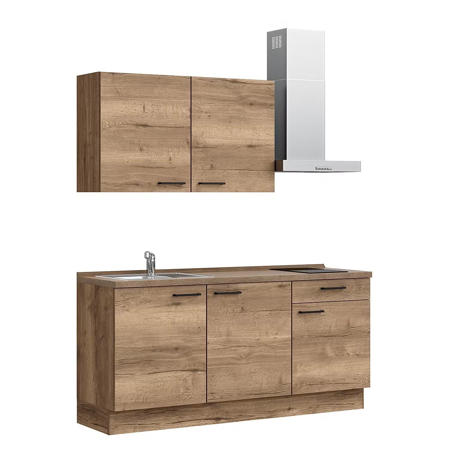 Picture of KSK0010- HPL wooden kitchen - 184 cm wood-colored