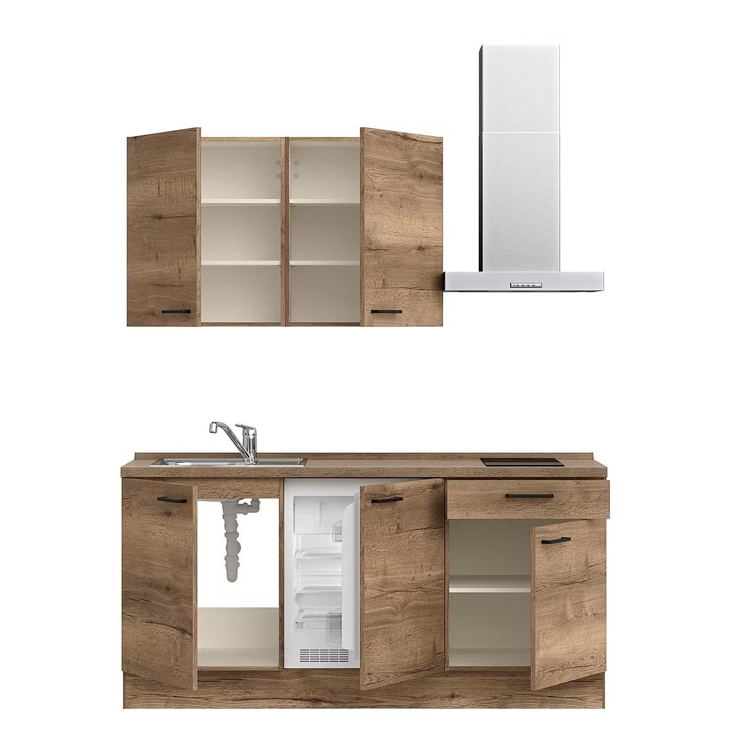 Picture of KSK0010- HPL wooden kitchen - 184 cm wood-colored