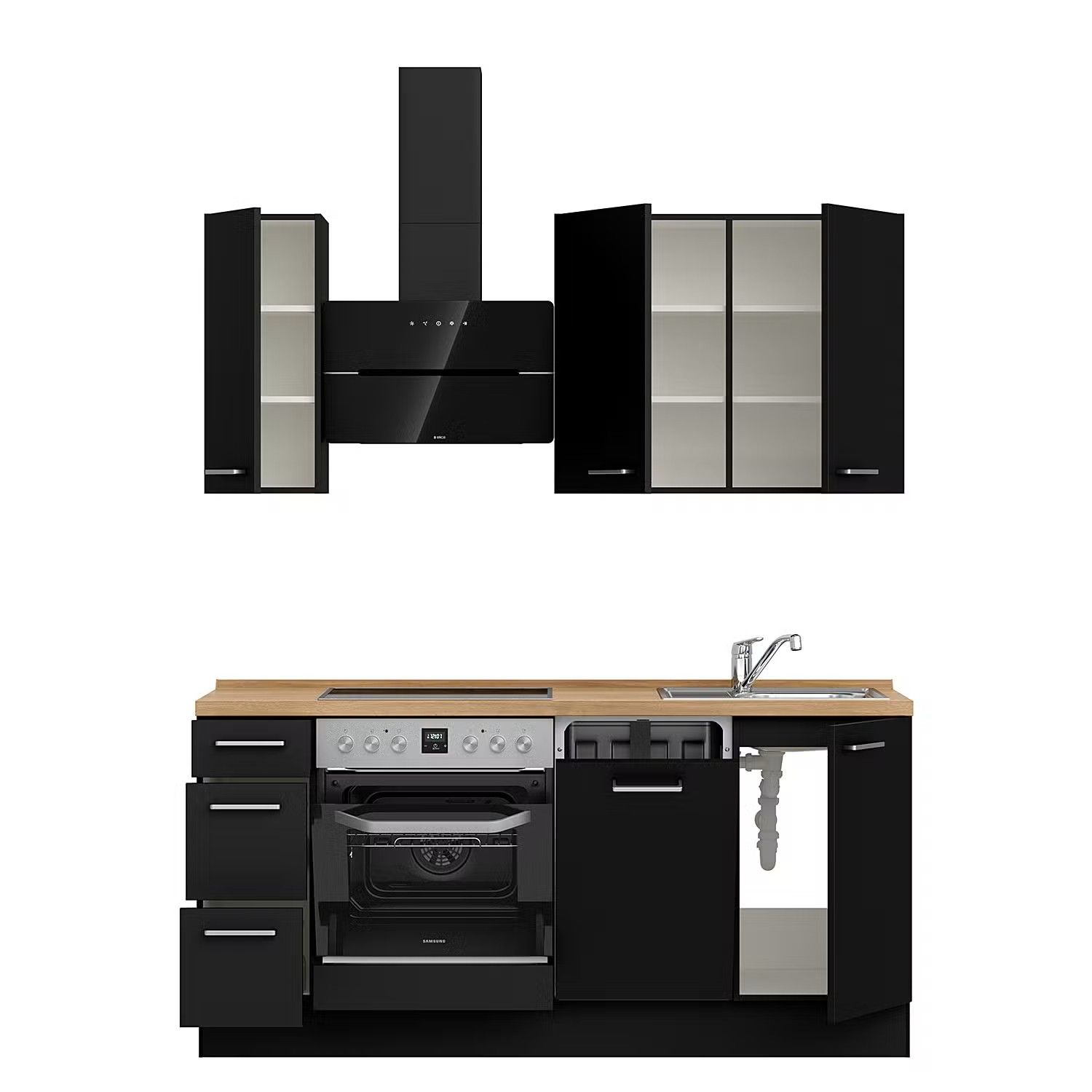 Picture of KSK0012 - HPL Wooden kitchen - 184 cm plain color