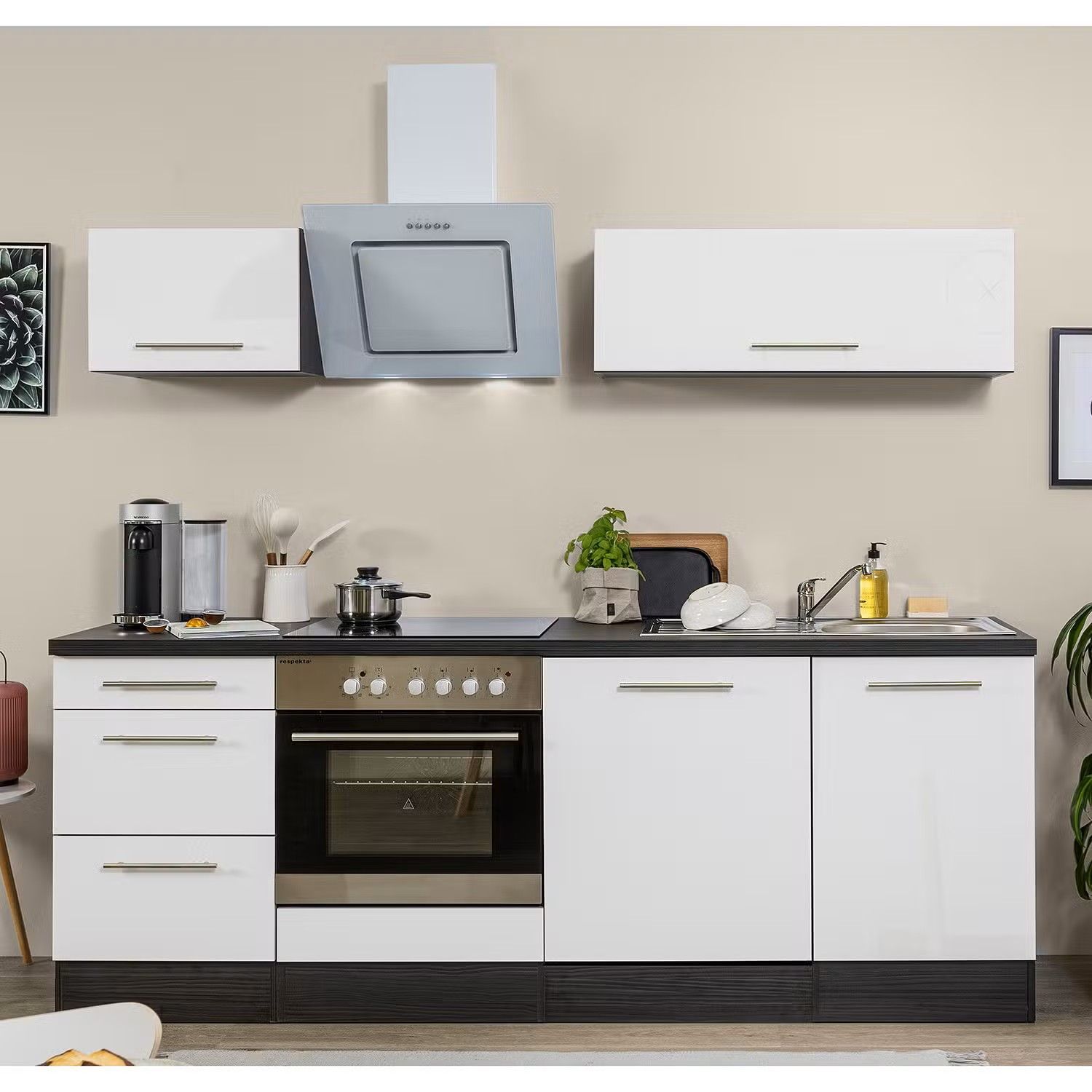 Picture of KSK0013 - HPL Wooden kitchen - 224 cm plain color