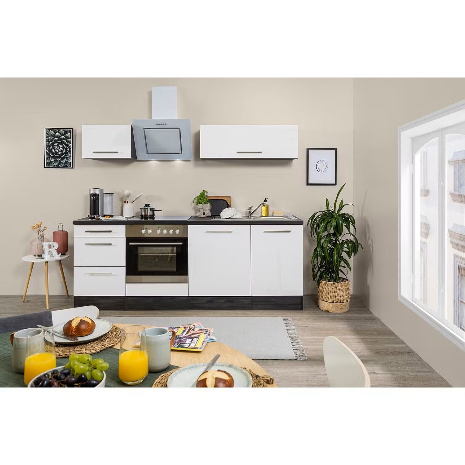Picture of KSK0013 - HPL Wooden kitchen - 224 cm plain color
