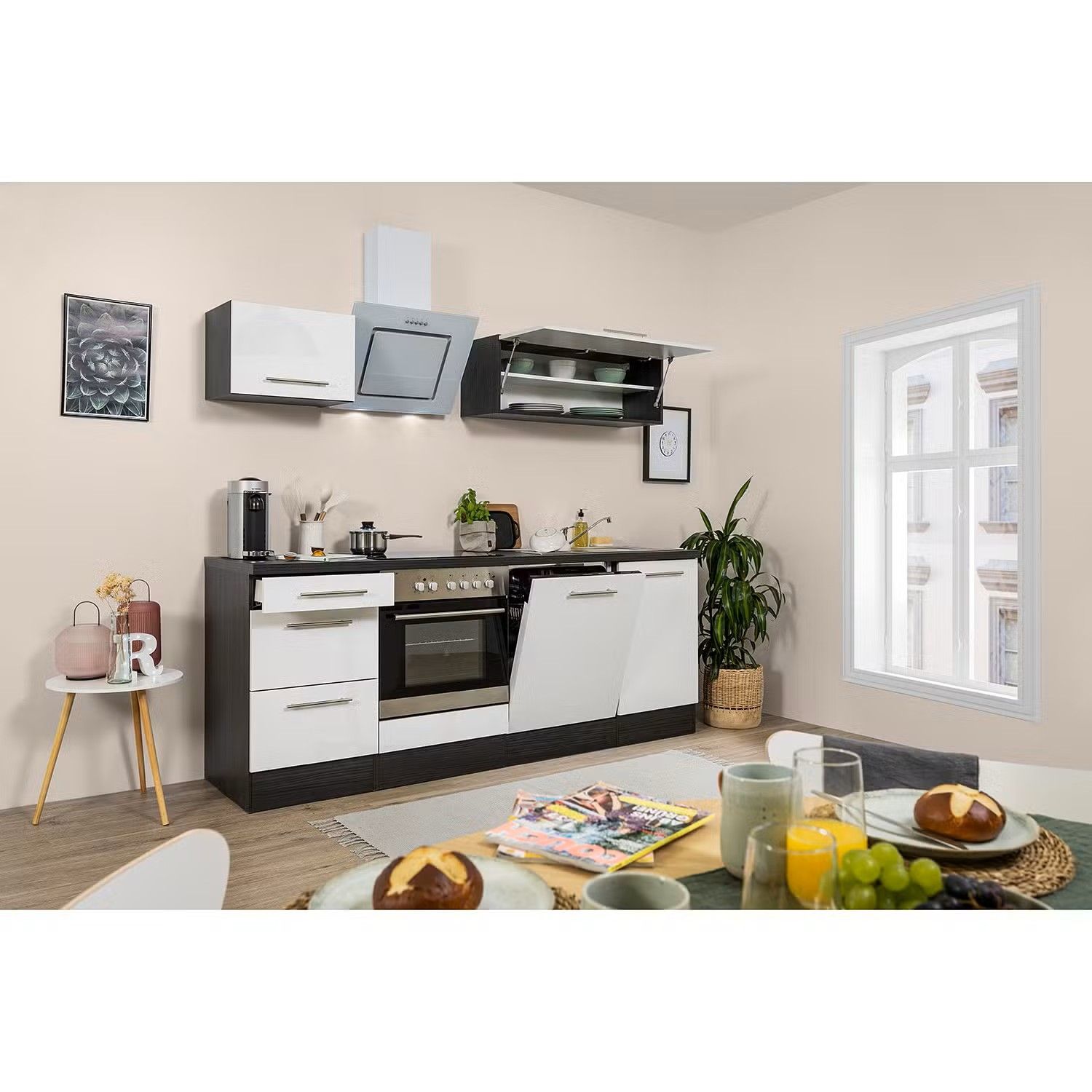 Picture of KSK0013 - HPL Wooden kitchen - 224 cm plain color