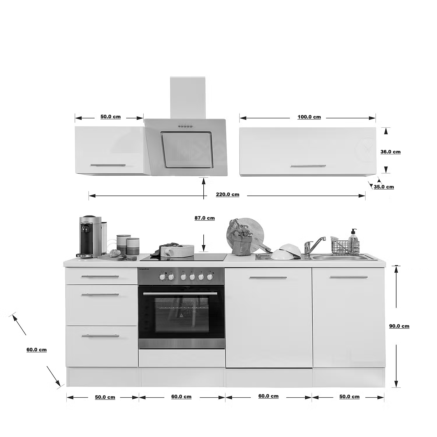 Picture of KSK0013 - HPL Wooden kitchen - 224 cm plain color