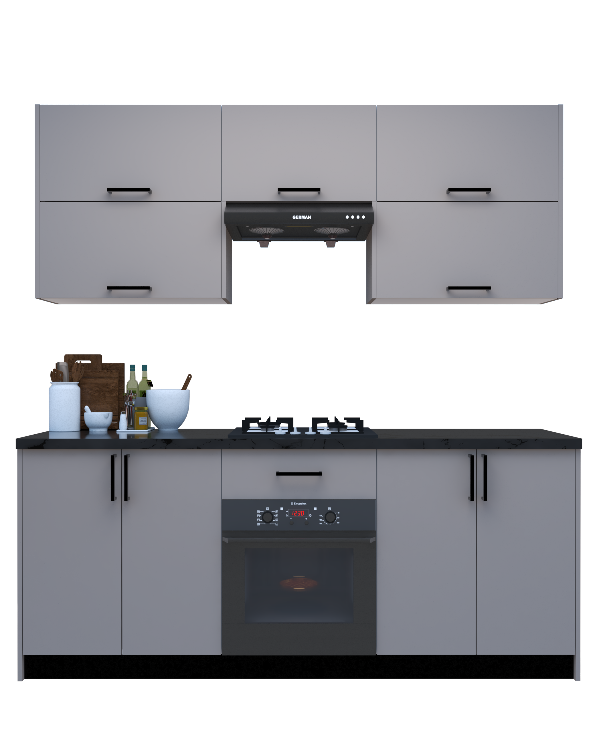 Picture of KSK002 - HPL Wooden kitchen - 204 cm plain color