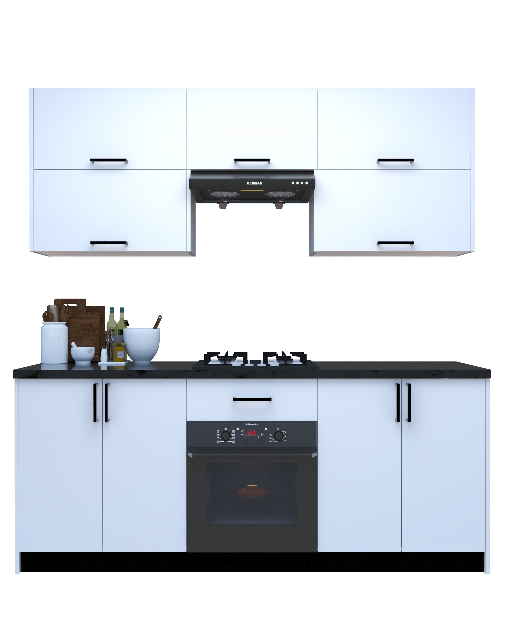 Picture of KSK003 - HPL Wooden kitchen - 204 cm plain color