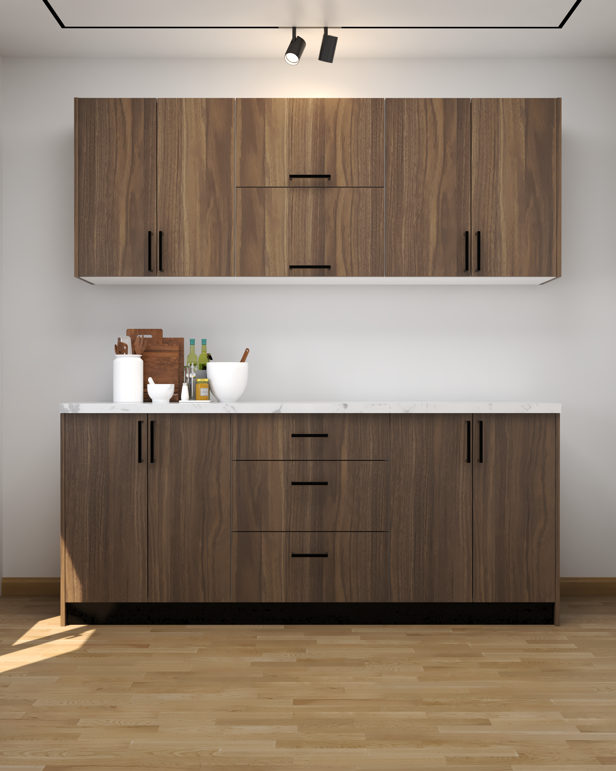 Picture of KSK0014- HPL wooden kitchen - 184 cm wood-colored