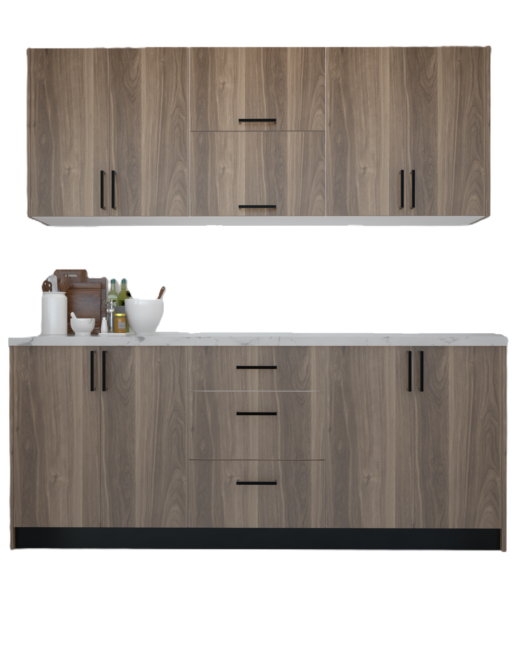 Picture of KSK0015- HPL wooden kitchen - 214 cm wood-colored