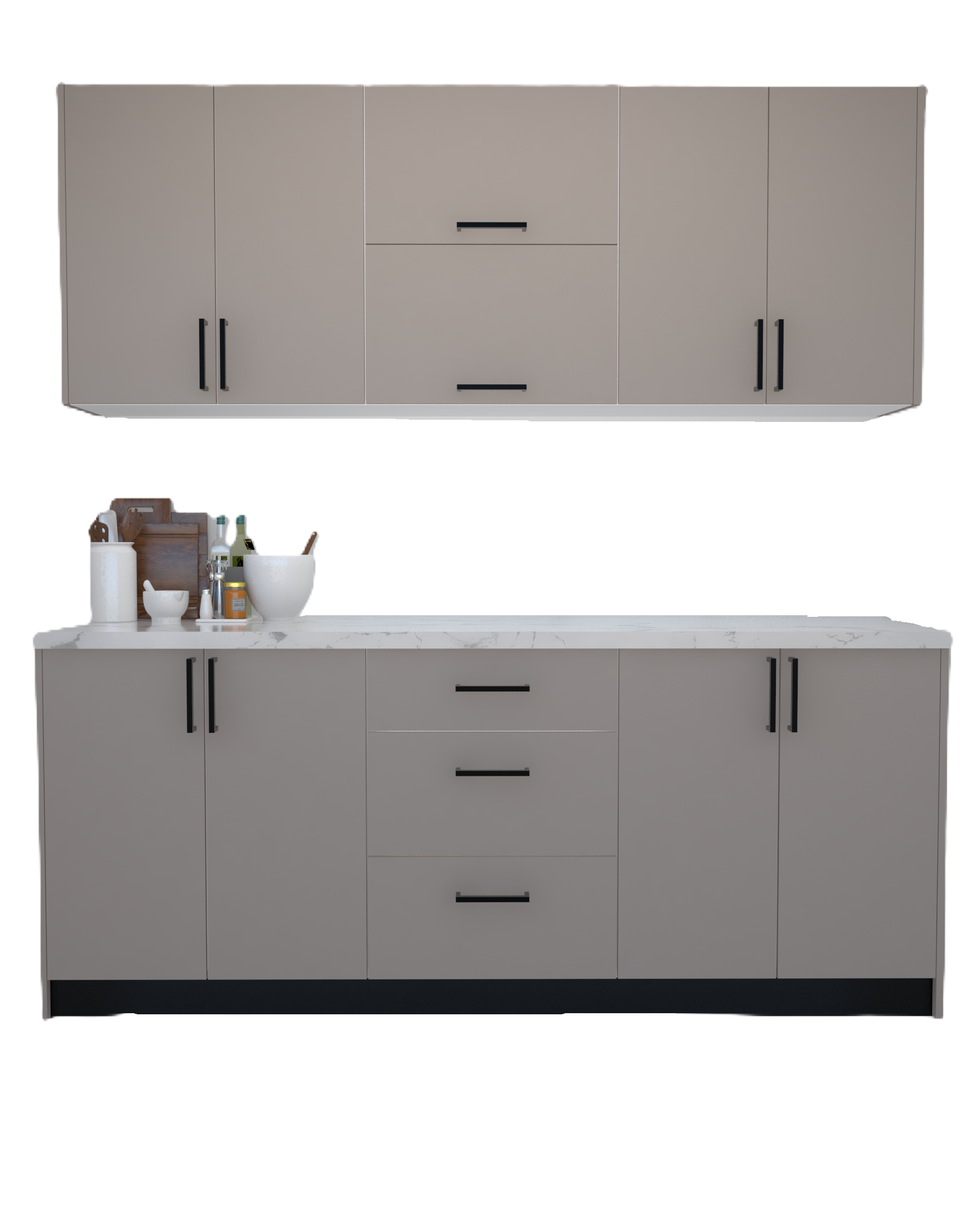 Picture of KSK0016- HPL wooden kitchen - 184 cm plain color