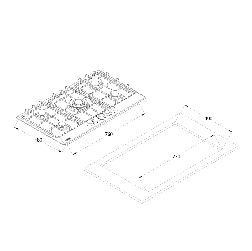 Picture of Built In Cooker Fresh Gas Stainless - HAFR - 90 - CMS