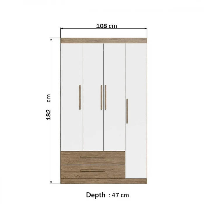Picture of DSD0020 European Union White & Wooden wooden cabinet  182×108