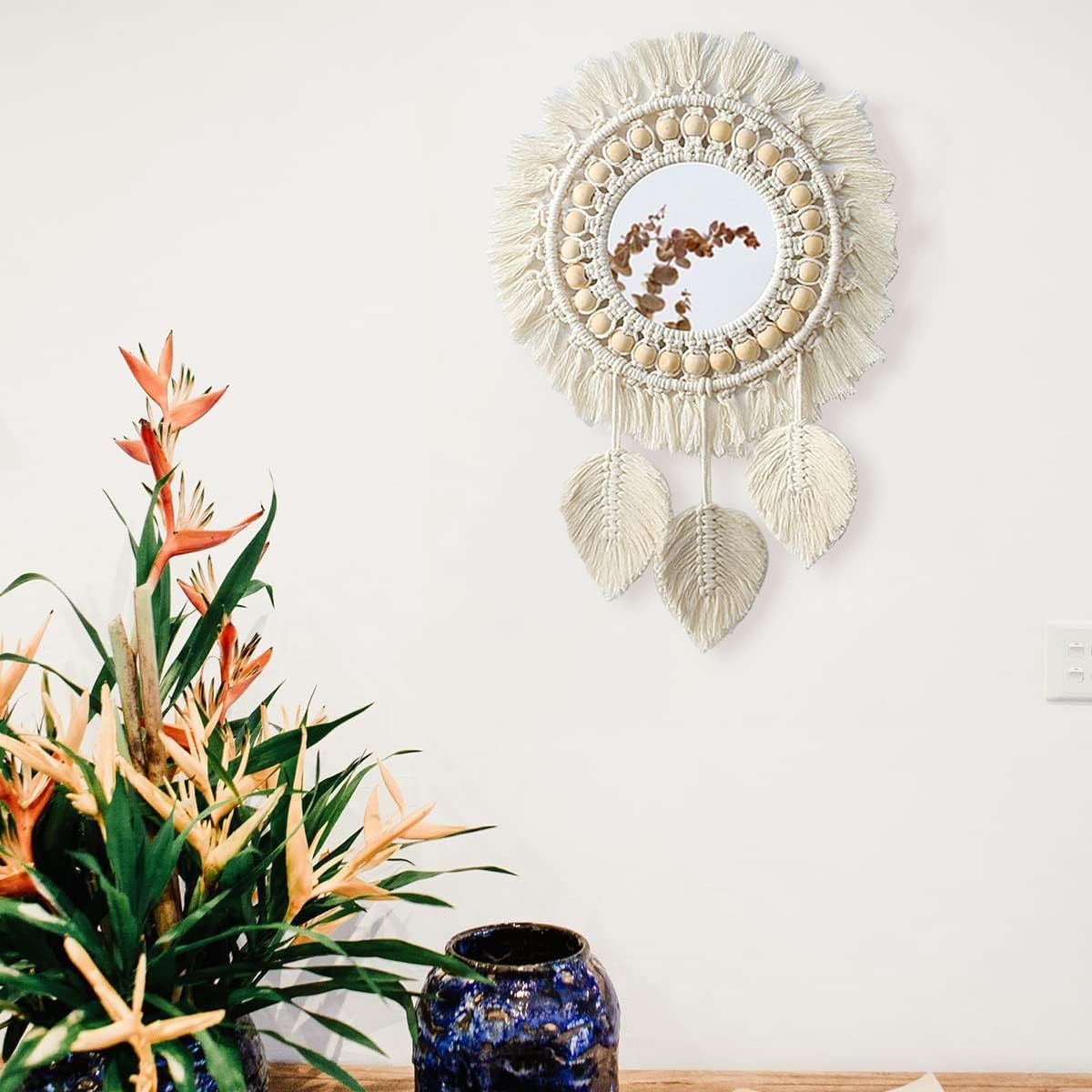 Picture of HHAM007 - Macrame wall mirror decor - 70 cm *60 cm
