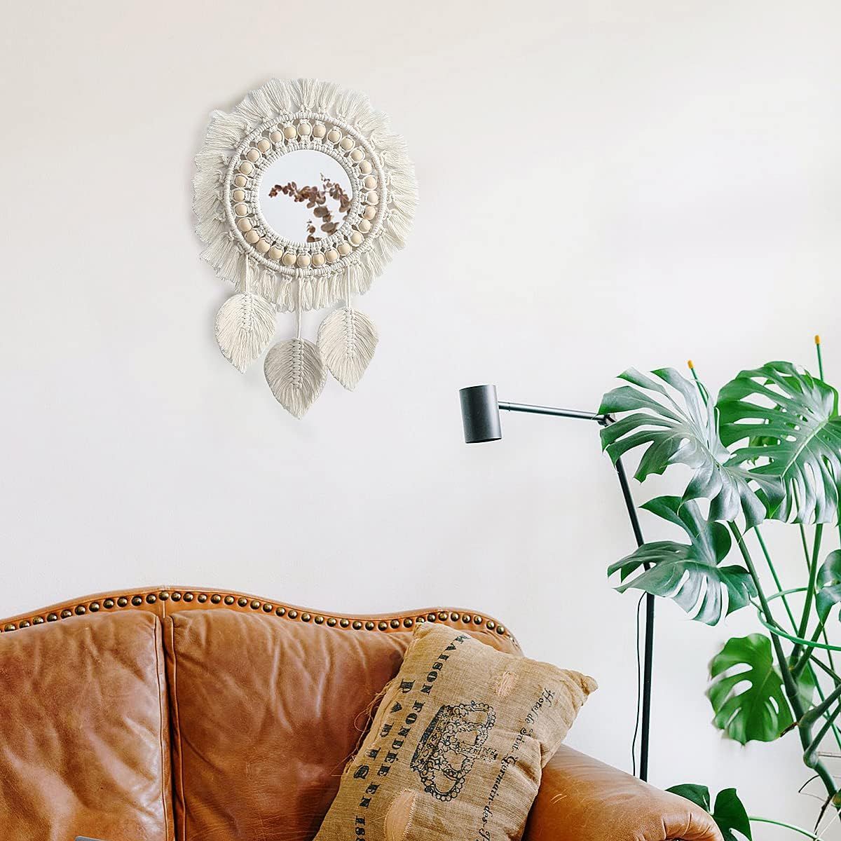 Picture of HHAM007 - Macrame wall mirror decor - 70 cm *60 cm