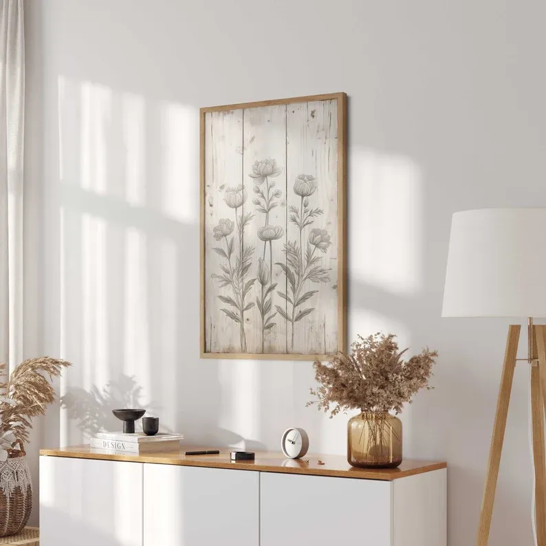 Picture of HHA46005 code - Natural wood frame 60 * 40 - multi-colored