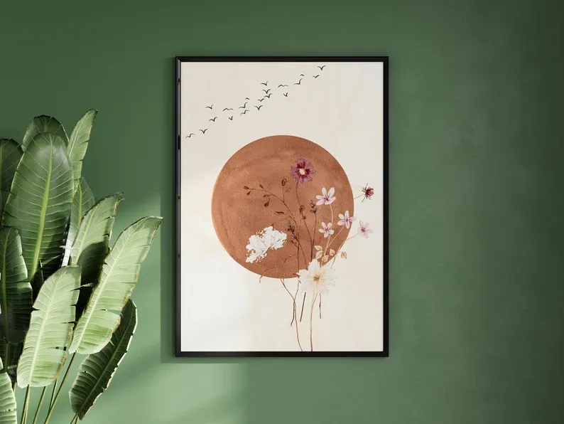 Picture of HHA57001 code - Natural wood frame 70 * 50 - multi-colored
