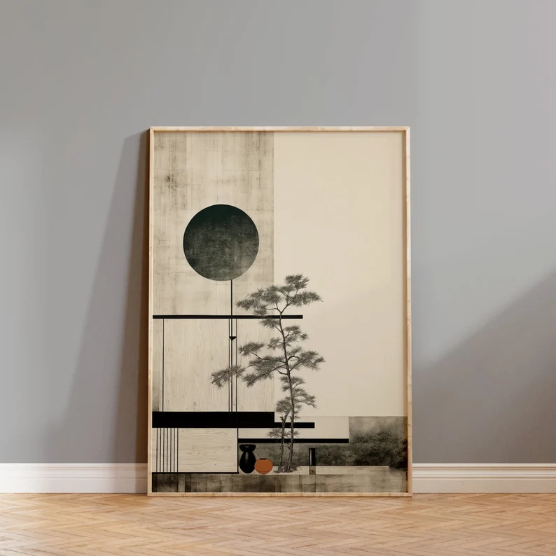Picture of HHA57004 code - Natural wood frame 70 * 50 - multi-colored