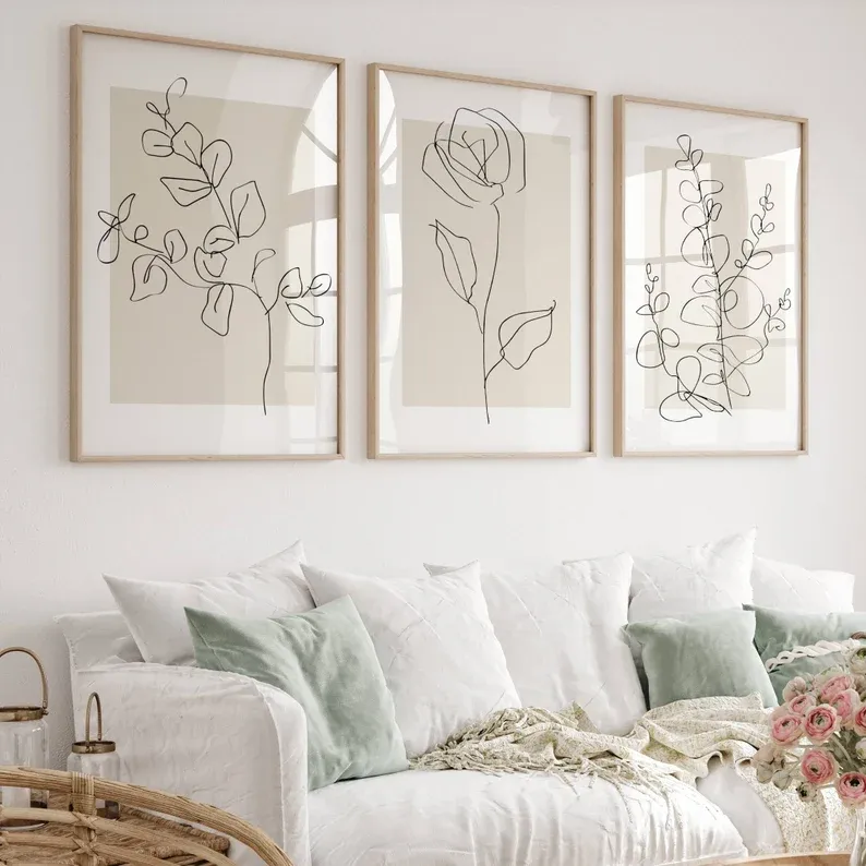 Picture of HHA573003 code -Natural wood frame 50 * 70 - quantity 3 frames - multi-colored