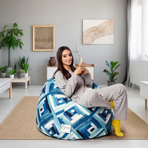 Picture of FBb005 - Diamond Velvet Patterned Bean bag