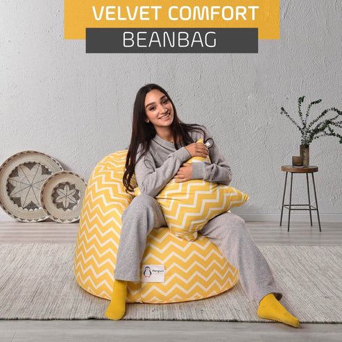 Picture of FBb007 - Zigzag Velvet Bean Bag