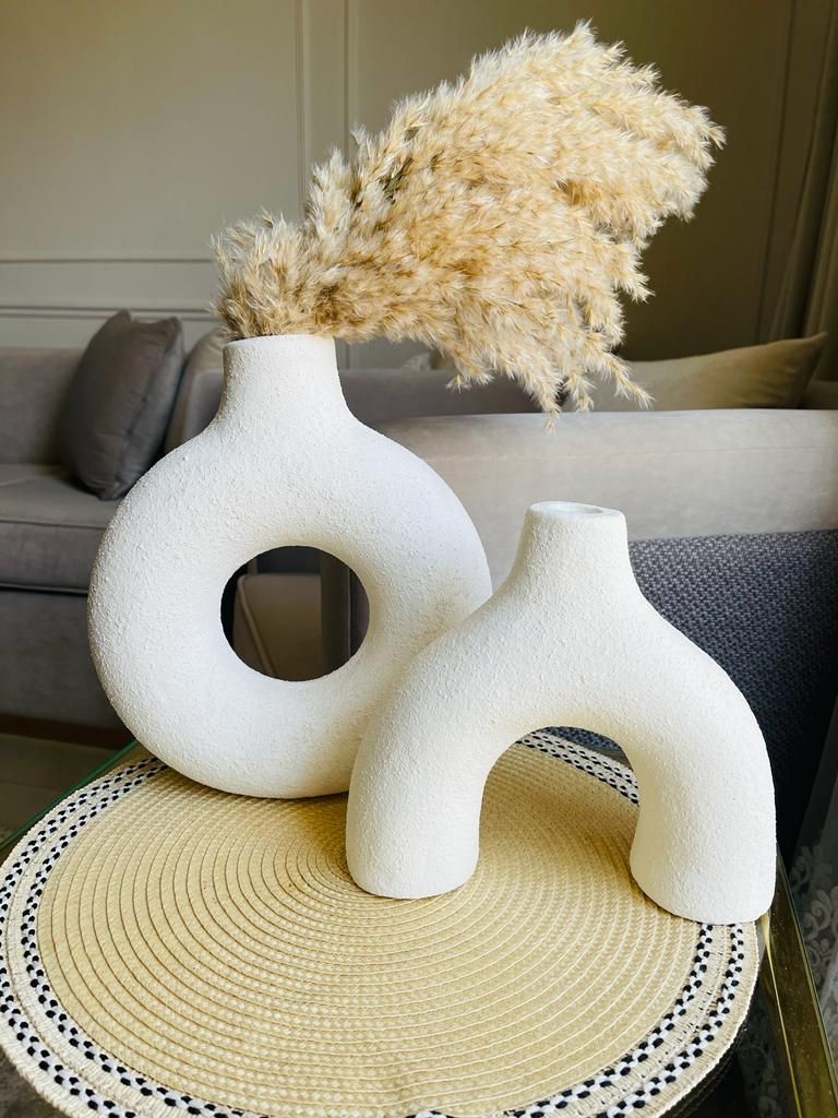 Picture of HHAV001 - Pottery Vase 2 Pieces - Off-white
