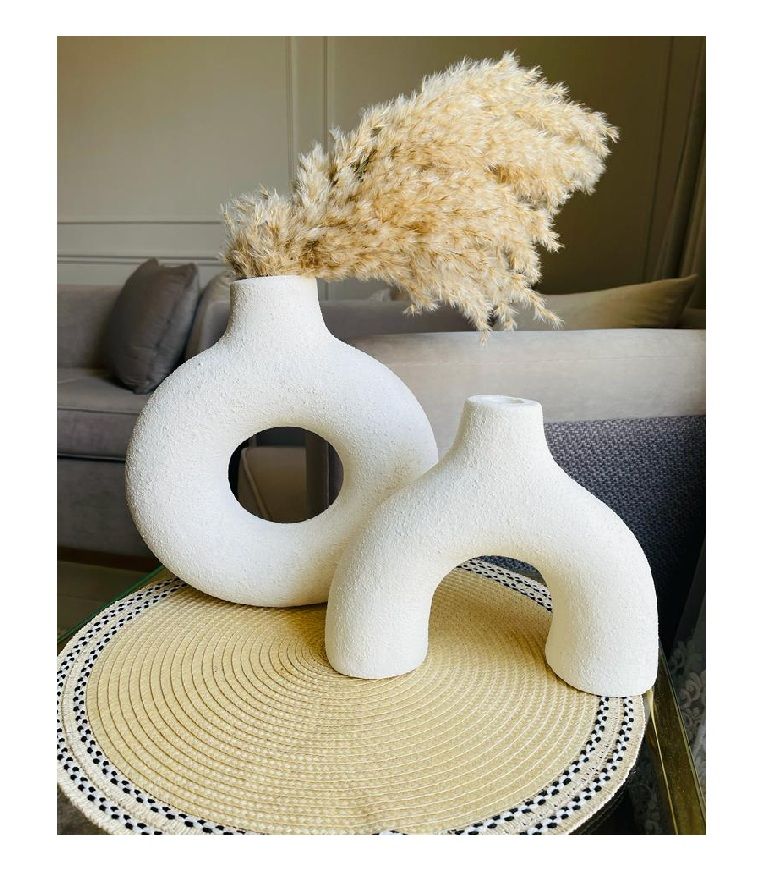 Picture of HHAV001 - Pottery Vase 2 Pieces - Off-white