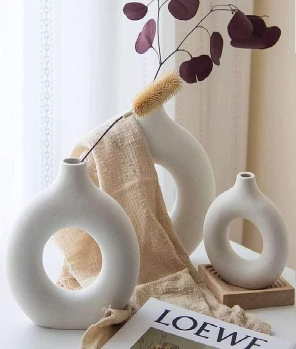 Picture of HHAV003 - Pottery Vase 3 Pieces - Off-white