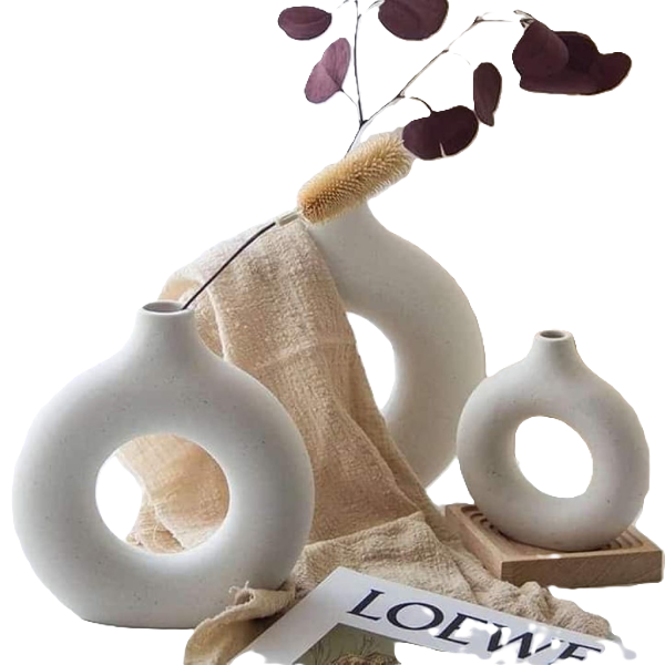 Picture of HHAV003 - Pottery Vase 3 Pieces - Off-white